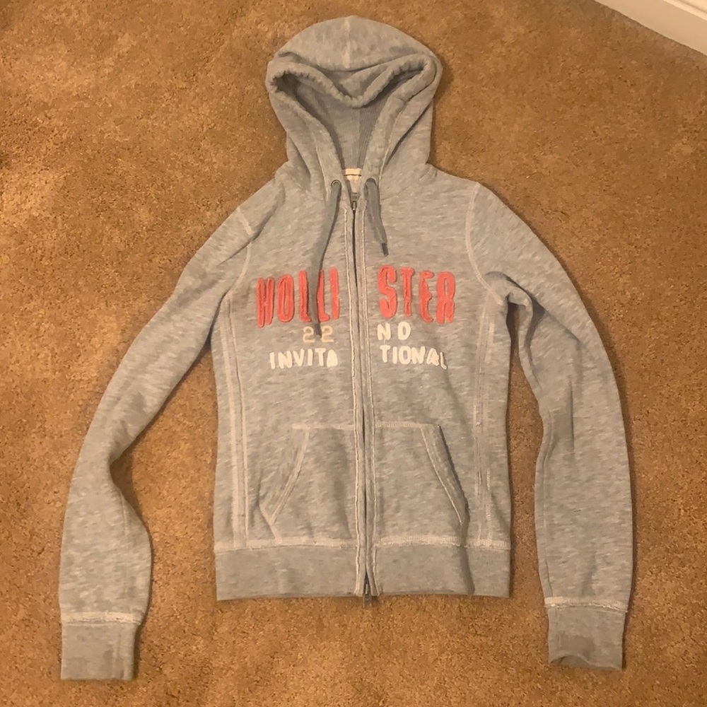Grey Hollister Zip-up sweatshirt